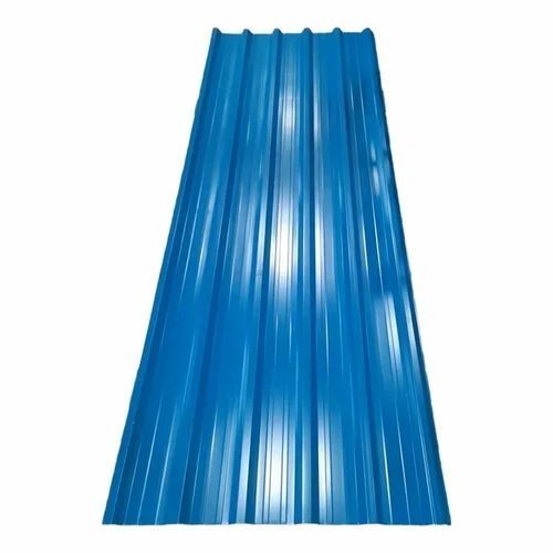 0.45mm Blue Mild Steel Roofing Sheet - Mild Steel, 2.5ft Width, Color Coated | Residential Rectangular Shape
