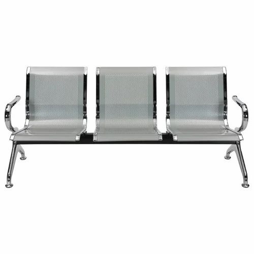 01 Airport Waiting Chair - Metal, Customize Size, Silver | Durable, Eco-friendly, Polished Finish