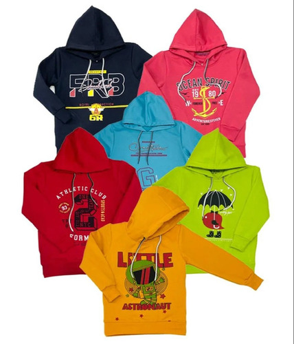 Boys Hoodie - Fleece Fabric, Multi-Color, Full Sleeves, Attached Hood | Comfortable, Washable, No Fade, Durable Stitching