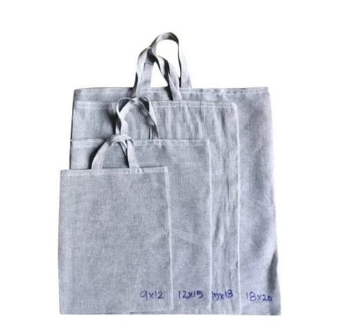 Cotton Carry Bag - Grey Cotton, Lightweight Durable Material, Tear Resistant, Moisture Resistant, Flexible Weave