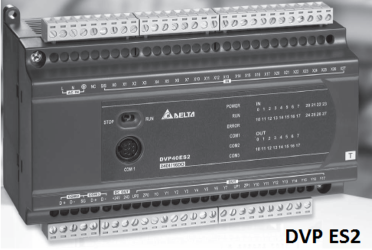 DVP40ES200R MPU with 24 DI; 16 DO(R) - Black, 100-240V AC, 50/60Hz | Panel Mount, Relay Outputs, Sequential Control