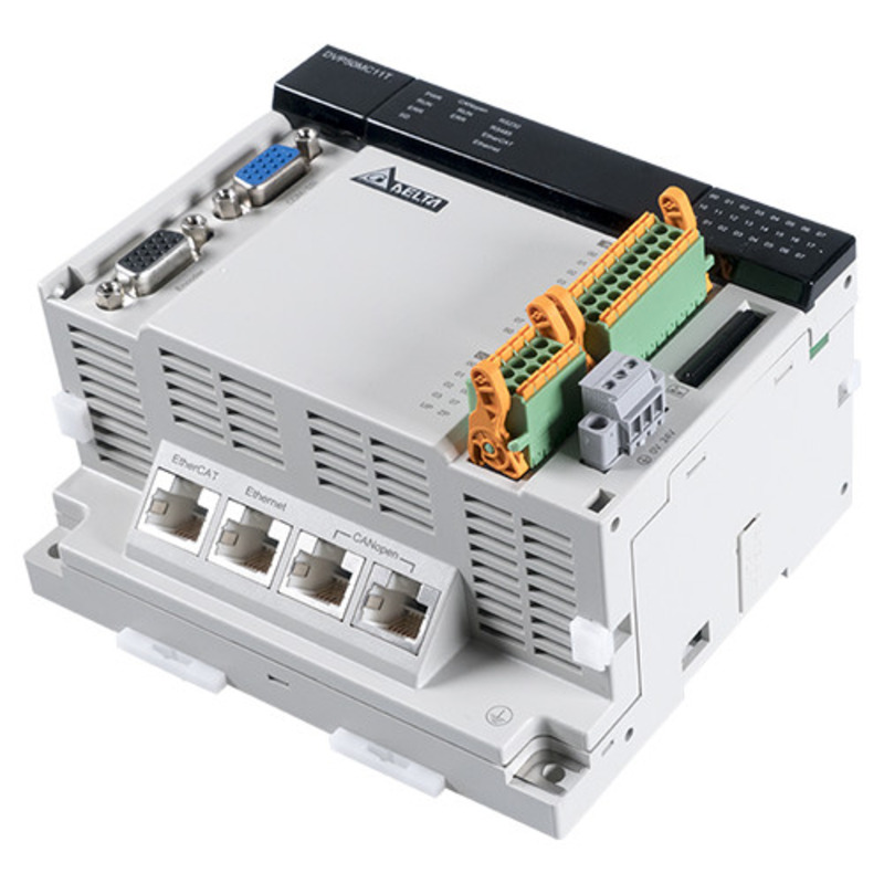 DVP50MC11T-06 Motion PLC 16DI:8DO Differential 6 Axis EtherCAT Control - Grey, Panel Mount, 100-240V AC, 50/60Hz | Precision Multi-Axis Motion Regulation for Manufacturing
