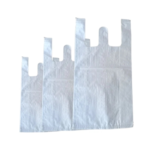 Pp Woven Raffia W Cut Bag - Lightweight White PP Material, Tear Resistant, Moisture Resistant, Flexible Weave, Eco Friendly, Reusable
