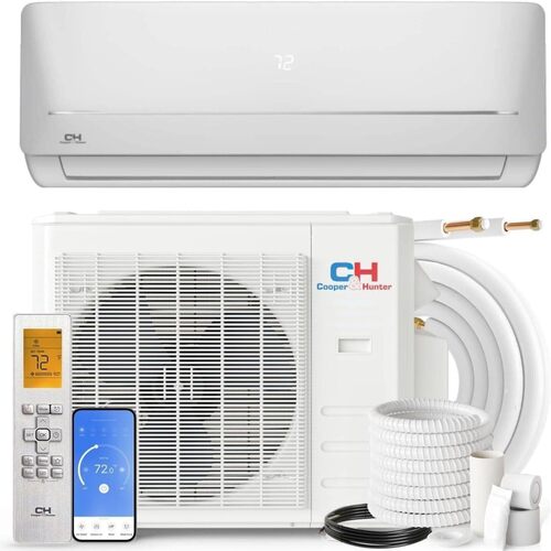 Cooper Hunter 24,000 Btu 230V 17 Seer Ductless Mini Split Acheating System Pre-Charged Inverter Heat Pump With 16Ft Installation Kit - Color: White