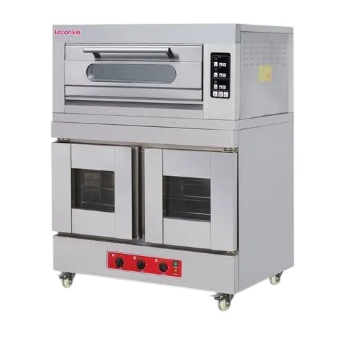 Electric Baking Oven With Proofer - Stainless Steel, Silver, 440 Volt | Automatic Control, Heavy Duty, Powder Coated