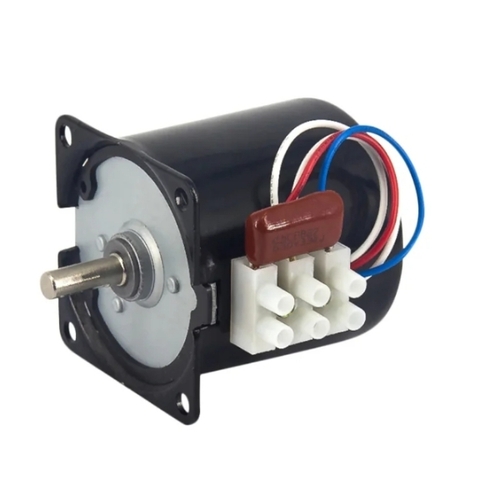 Geared AC Synchronous Motor - Steel, Silver, 14W 110RPM, 220V AC | Single Phase, 12 Months Warranty