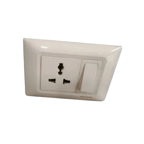 Plastic Modular Switches - Polycarbonate, White, 5 Amp, 220 V | Perfect Finish, Heavy Duty, Industrial Use, 6 Month Warranty