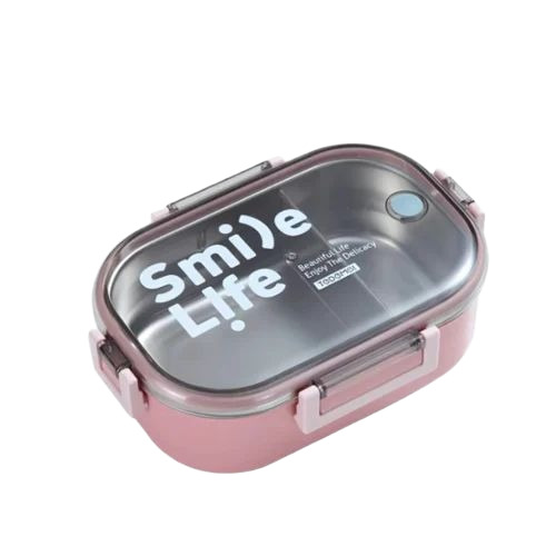 Premium Quality Stainless Steel Lunch Box - Stainless Steel, 800 ML, Blue | Leak Proof, Rectangular, Polished Finish