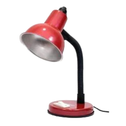 Red Metal Study Table Lamp - Metal, Standard Size, Multiple Colors, 6500K Fluorescent, 10W Electric