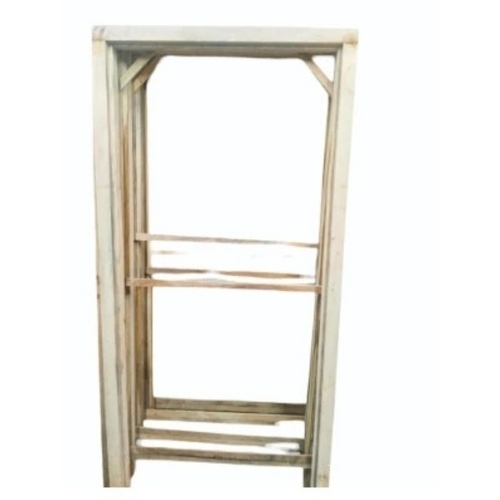 Wooden Door Frame - Hardwood 7 Feet Rectangular Brown Powder Coated Entry Door Frame