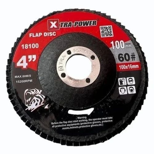 05 Xtra Power Flap Disc 4inch 60grit - Abrasive Material, 4 Inch, Black | Industrial Use
