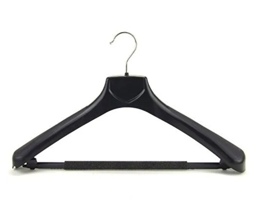 Cloth Plastic Hanger - Plastic, Black | Lightweight, Durable, Smooth Finish, Space Saving, Strong Grip, Rust Free, Flexible, Multipurpose