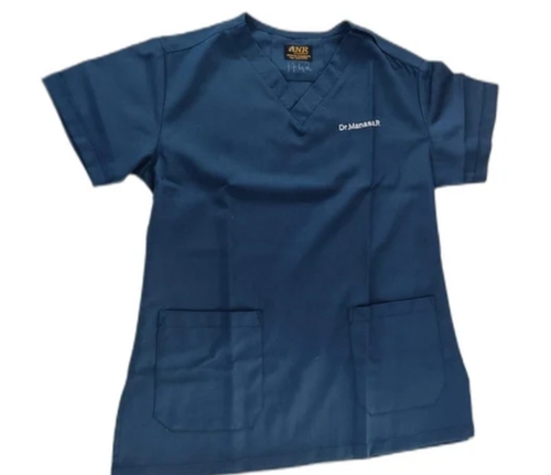 Dark Blue Hospital Cotton Nurse Shirt Uniform