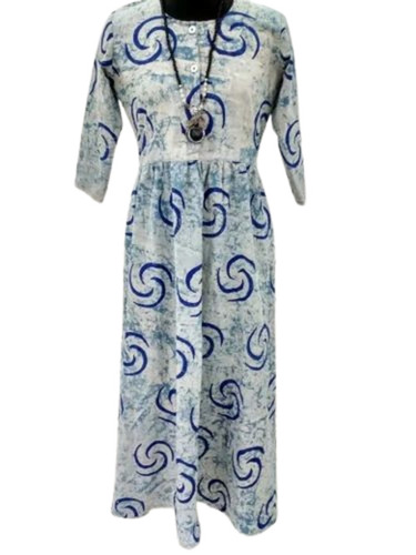 Designer Ladies Kurti - Printed Multi Color, 3-4th Sleeve, Regular Fit | Breathable, Anti Wrinkle, Quick Dry, Comfortable Fit