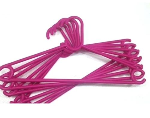 Designer Plastic Hanger - Plastic, Pink | Lightweight, Durable, Rust Free, Flexible, Strong Grip