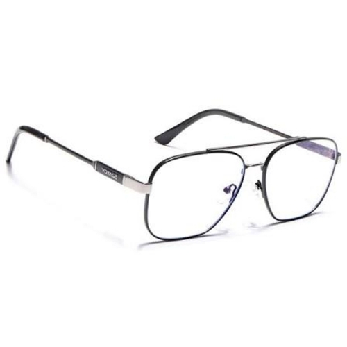 Exclusive Black And Brown Eye Glass - Glass Metal Frame, Black, Dual Tone | Lightweight, Comfort Fit, Scratch Resistant, Elegant Look