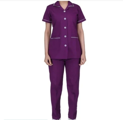 Hospital Shirt Pants Uniform Set - Cotton Purple, Breathable Lightweight Fabric | Comfortable Fit, Durable Stitching, Quick Drying