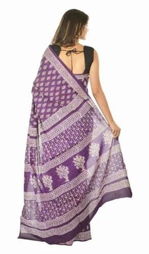 Ladies Block Printed Cotton Saree - Multi Color, Regular Fit | Lightweight, Soft, Breathable, Elegant Design
