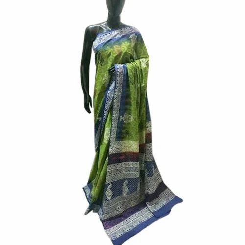 Ladies Fancy Cotton Saree - Multi Color Printed, Regular Fit | Lightweight, Soft, Breathable, Party Wear