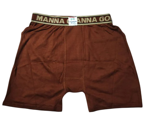 Mens Drawer Pocket Underwear - Pure Cotton 70-75 cm Brown Pack of 10 | Skin Friendly Elastic Waistband Plain Pattern