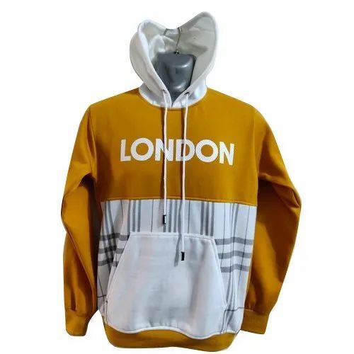 Mens Printed Cotton Hooded T Shirt - Full Sleeves, Multi Color, Various Sizes | Lightweight, Soft, Breathable, Quick Dry