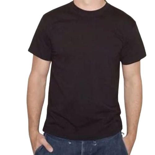 Plain Round Neck Cotton Men T-Shirt - Cotton, Various Sizes, Black | Lightweight, Soft, Breathable, Quick Dry, Comfortable Fit