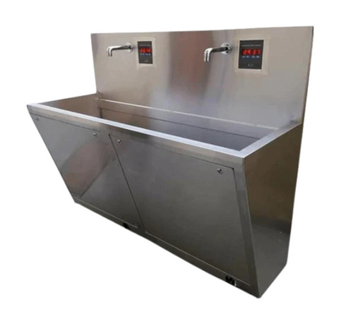 SS Surgical Scrub Sink Station - Stainless Steel, Silver, Digital Display | Easy to Use