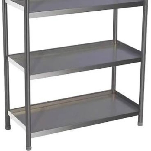 Stainless Steel Shelf - Mild Steel, Silver | Durable Frame, Smooth Wheels, Large Platform, Rust Resistant