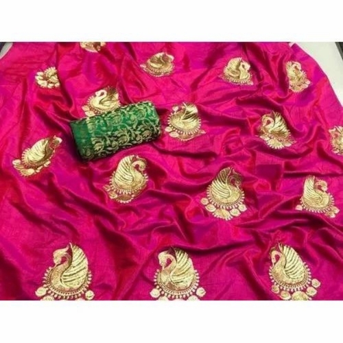Banarasi Saree - Pink Gold Zari Fabric, Intricate Weaving, Handcrafted Festive Wear