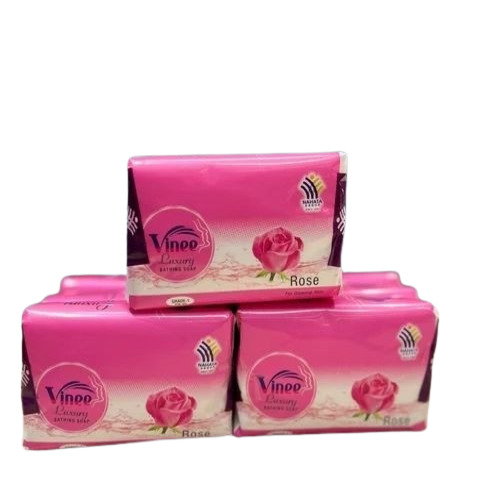 Flower Bathing Soap - Herbal, Pink Bar | Lemon Fragrance, No Side Effects, Medium Foam