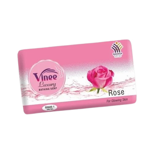 Glowing Skin Bathing Soap - Herbal, Pink Bar, Solid | No Side Effects, Floral Fragrance, Medium Foam