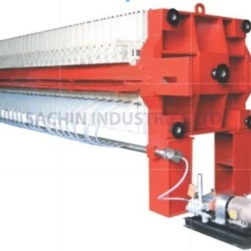 Industrial Hydraulic Filter Press - Blue White 220 Volt, High Pressure Efficient Filtration, Automatic Control, Durable Solid Separation