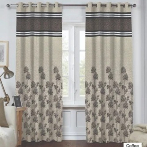 Mix Print Curtain - Cotton White, Printed Design | Lightweight, Durable, Fade Resistant, Smooth Texture