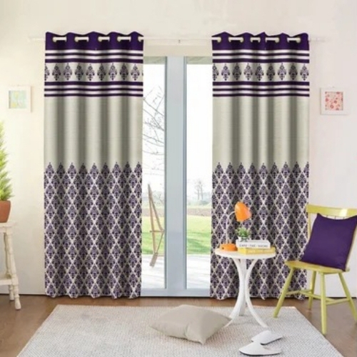 Printed Curtain Blue