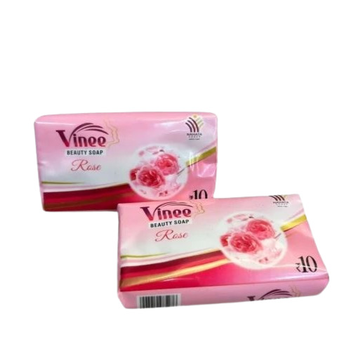 Rose Beauty Bath Soap - Paper Box, Pink, Rectangular | Herbal, No Side Effects, Floral Fragrance, Middle Foam