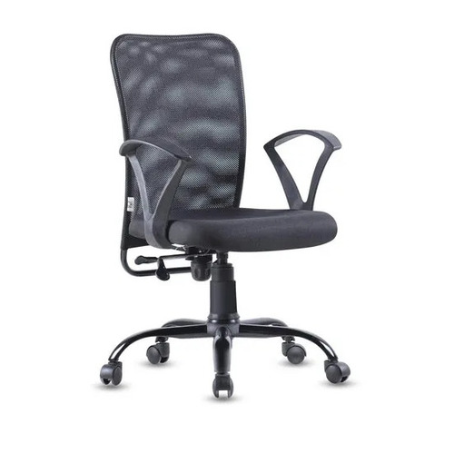 Sigma Mesh Office Chair - Nylon Mesh Mid Back, Center Tilt Mechanism, Black | Durable, Easy To Clean, Skin Friendly, Polished Finish