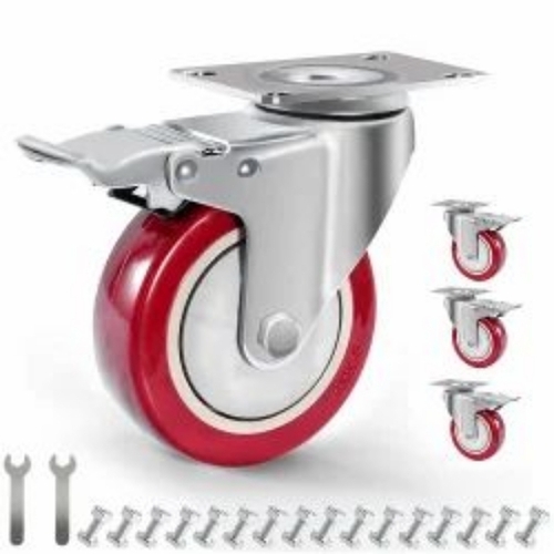 4x1.5 Heavy Duty Nylon Caster Wheel, Load Capacity(Kg): 200 Kg