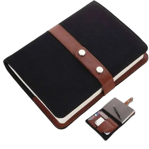 Black Fancy Leather Diary