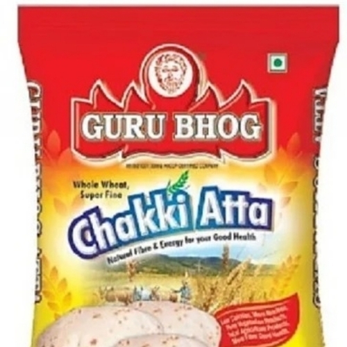 Guru Bhog Atta - Whole Wheat 5 kg Packet White | Fine Texture Soft Rotis Nutrient Rich Hygienic Packaging