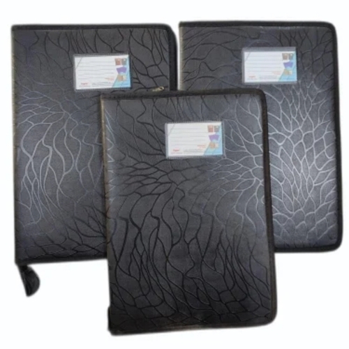 Leather Plain File Folder  - Color: Black