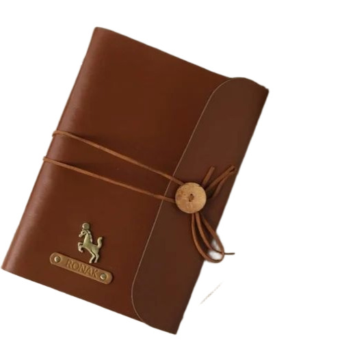 Personalised Brown Leather Diaries - A4 Paper