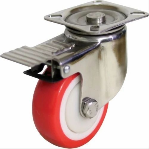 02 Red Stainless Steel Casters
