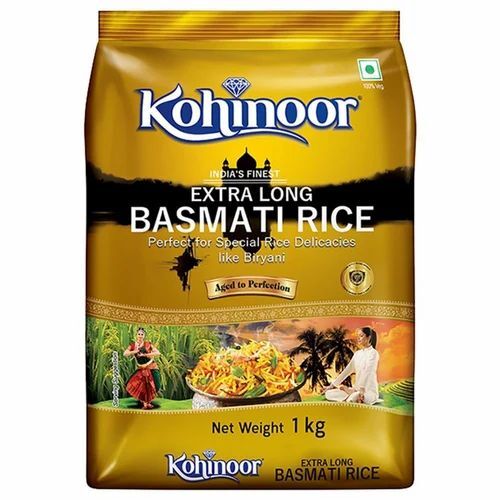 1kg Kohinoor Extra Long Sella Basmati Rice - White Laminate Pouch | Dried Long Grain 12 Months Shelf Life