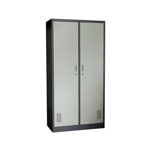 4 Shelves Steel Office Almirah - 6.5 Feet, Double Swing Doors, Grey Black | Durable, Eco-Friendly, Rust Free