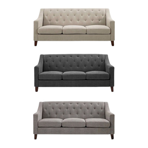 Home Three Seater Sofa - Polished Finish, Brown Black Grey | Modern, Durable, Eco-Friendly, Skin Friendly