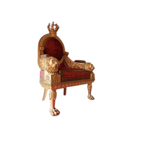 Maharaja Wedding Chair - Polished Red and Golden 1 Seater | Easy to Clean, Eco-Friendly, Skin Friendly