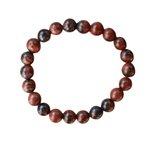 Mahogany Obsidian Bracelet - Natural Stone Beads, Standard Size | Polished, Stretchable, Fashion Jewelry