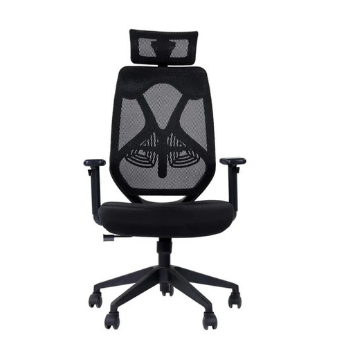 Mesh Office Executive Chairs - Fabric Upholstery, High Back, Black, Adjustable Lumbar & Headrest | Durable, Easy to Clean, Skin Friendly