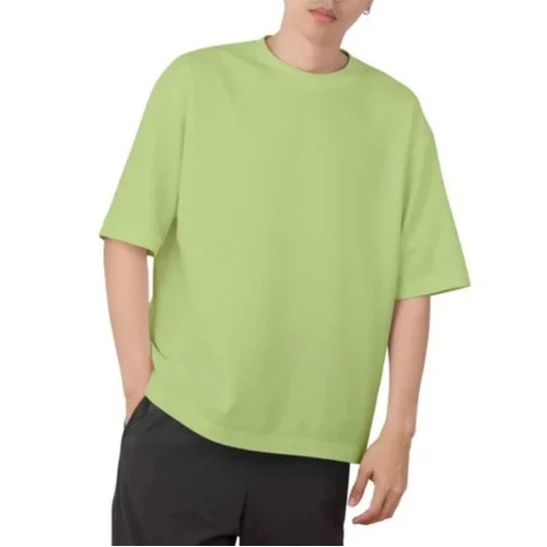 Pista Green Oversized Cotton T Shirts - Cotton, 180 GSM, Regular Fit, Machine Wash | O-Neck, Comfortable, Plain, Mega Sleeves, Male