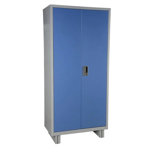 Steel Office Almirah - 6.5 Feet Blue-grey Double Swing Doors, 4 Shelves | Durable, Eco-friendly, Rust Free